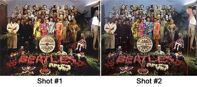 Sgt Peppers album art shot 1 and 2