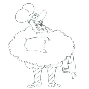 Laughing Meanie Drawing